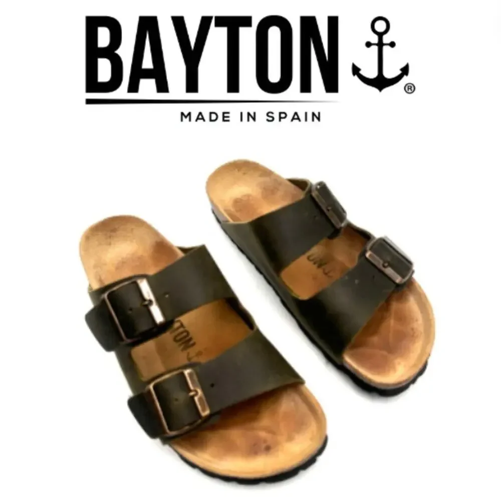 BAYTON Women's Atlas Sandals musk green leather - SIZE 7 wmn